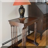F08. Set of 4 nesting tables. (Largest with inlaid top.) 28”h x 24”w x 16”d 